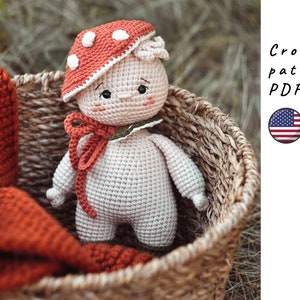 Mushroom crochet pattern. Cute crochet mushroom. Amigurumi mushroom. Crochet toy pattern.