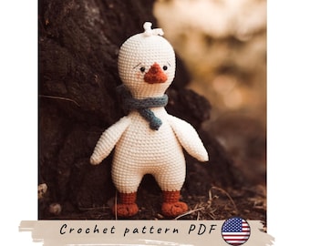 Goose crochet pattern. Amigurumi goose pattern. Crochet bird pattern. Cute crochet goose pattern.