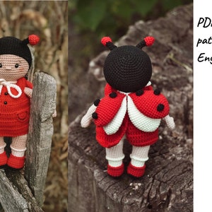 Ladybug crochet pattern. Ladybug amigurumi pattern. Crochet toy pattern. Cute ladybug.