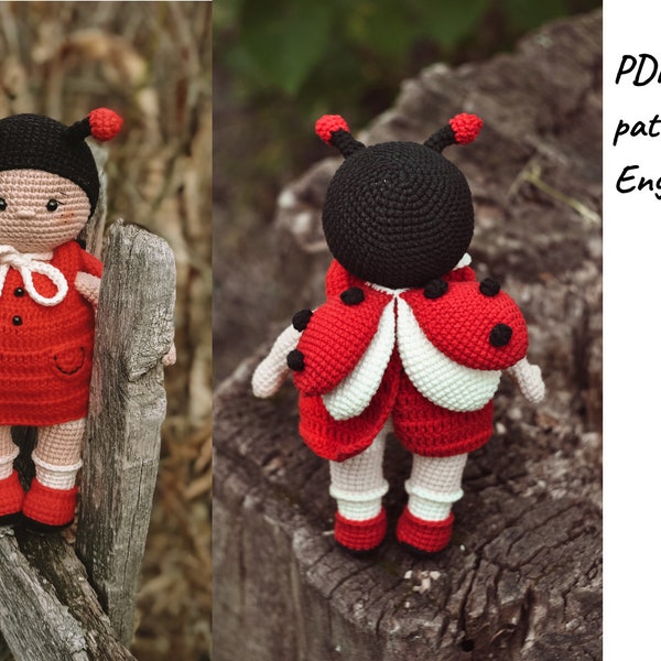 Modèle au crochet coccinelle. Motif amigurumi coccinelle. Modèle de jouet au crochet. Jolie coccinelle.