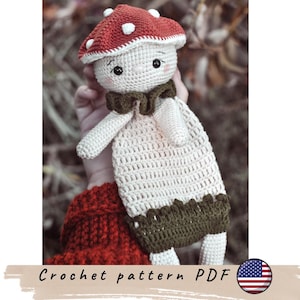 Manta de peluche con forma de hongo. La divertida manta de seguridad. Patrón de crochet con forma de hongo. Patrón de crochet en PDF (en inglés). Patrón de amigurumi con forma de hongo.