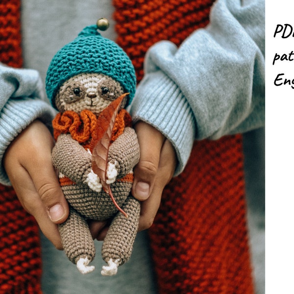 Sloth crochet pattern. Amigurumi sloth pattern. Crochet toy pattern.