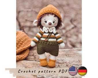 Schema per realizzare un riccio all'uncinetto, amigurumi, animaletto del bosco (schema in PDF)