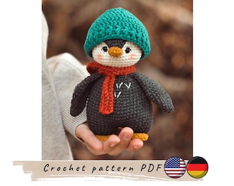 Baby penguin crochet pattern. Christmas toy (PDF pattern).
