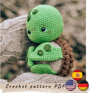 Turtle crochet pattern. Amigurumi turtle pattern. Cute crochet turtle pattern. Amigurumi toy pattern. Crochet toy pattern.