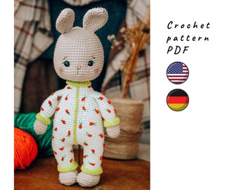Bunny crochet pattern. Cute crochet Easter bunny. Amigurumi bunny pattern. Easter crochet bunny pattern.