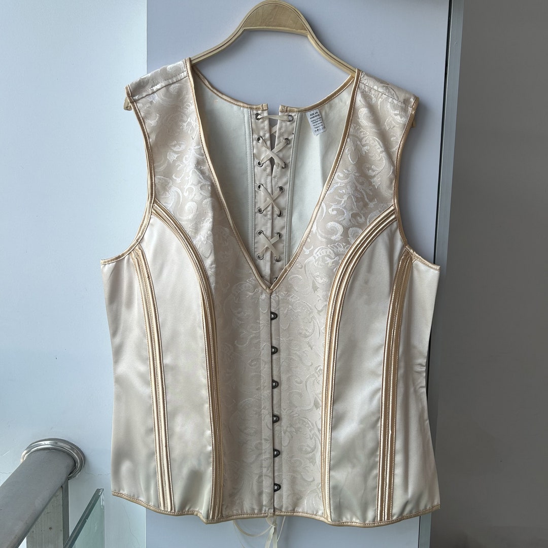 Champagne Gold Mens Corset,gentleman Lace up Prom Vest Corset With Gold — free download