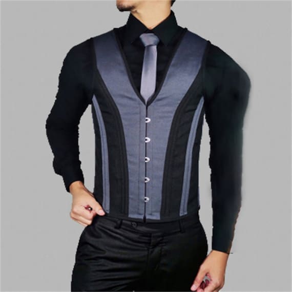 Mens Corset,gentleman Costume Waist Trainer Corset Vest Men Corset Top  Sleeveless Corset Suit Jacket Corset Men Lace up Corset Gift for Him -   Canada