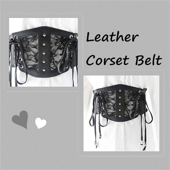 Steampunk Corset Belt, Vintage Decorative Belt for Women, Black Leather Belt,  Lolita Dress Corset Belt, Underbust Corset, Gothic Girdle Belt -  Sweden