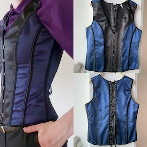 Mens Corset,Gentleman Costume Waist Trainer Corset Vest Men Corset Top Sleeveless Corset Suit Jacket Corset Men Lace Up Corset Gift For Him