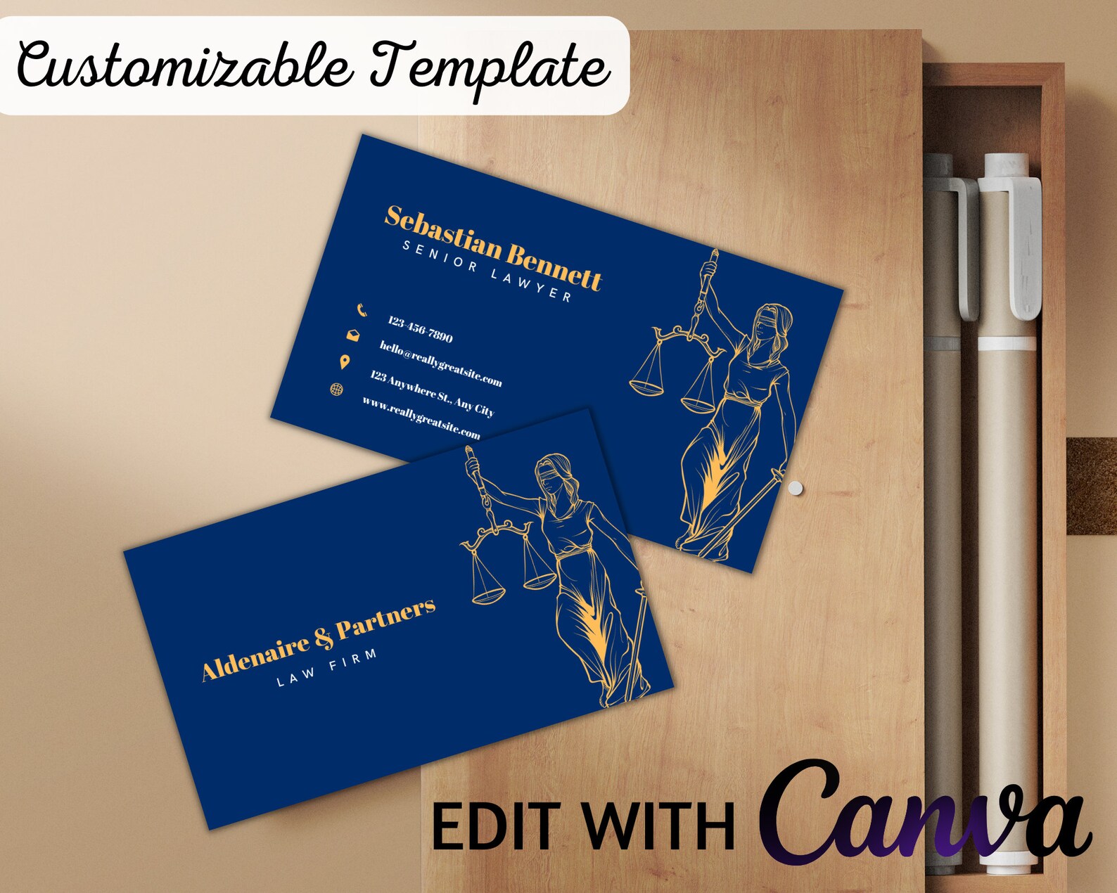 Business Card Template, Editable Business Card, Minimalist Business