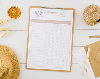 Druckbarer wöchentlicher Habit Tracker, Routine Tracker, 7 Tage Habit Challenge, herunterladbarer Habit tracker, druckbarer Planer, Sofortiger Download