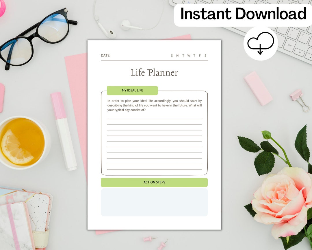 Simple Life Planner Dream Life Planner Printable Life Organizer Digital Planner PDF Planner ...