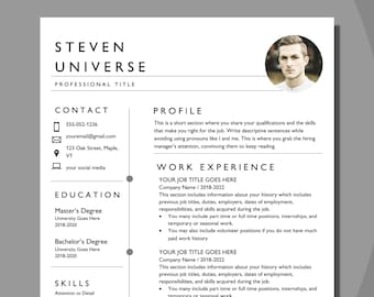 Professional Resume Template Word | CV Template Professional With Photo | Executive | Cover Letter | Creative Resume Template