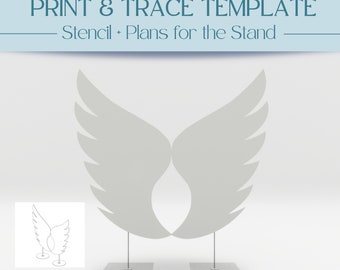 7ft Angel Wings Template Backdrop Decorations with Stand Plans & Measurements | Pregnancy Photos | Baby Shower Decorations | DIY