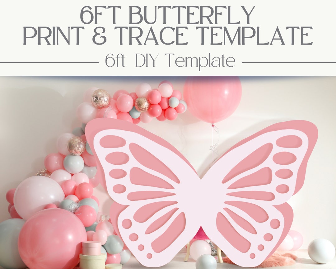 6ft Tall Butterfly Wood Template: Print &amp; Trace Stencil PDF for Wood ...