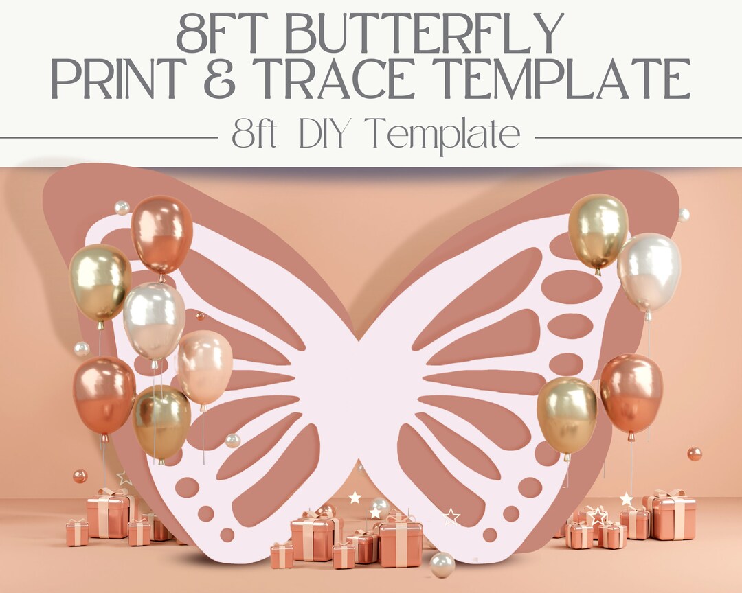 8ft Tall Butterfly Wood Template: Print &amp; Trace Stencil PDF for Wood ...