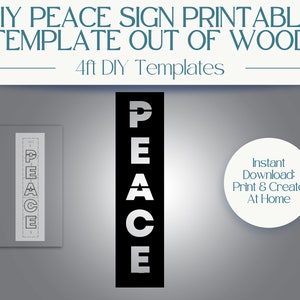 4ft DIY Light Up Peace Sign Template For Christmas Holiday: Printable Stencil PDF For Wood Peace Sign