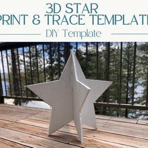 1ft, 2ft, 3ft, 4ft 3D Star Template for Backdrop Decorations Shoot for the Stars Birthday Party Baby Shower Decorations DIY image 2