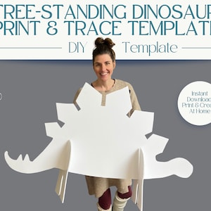 Decoración independiente con tema de dinosaurio DIY: Plantilla para imprimir y rastrear en PDF para niños o niñas / Lindas decoraciones para fiestas de dinosaurios / Núcleo de madera o espuma