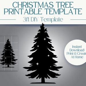 3ft Christmas Tree Template: Printable Stencil PDF for Wood Christmas Tree | DIY Holiday Decorations