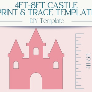 4ft, 5ft, 6ft, 7ft, 8ft Castle Template for Backdrops | Party Decor | Birthday Decorations | DIY Baby Shower Decor | Balloon Mosaics