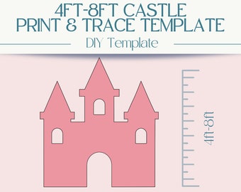 4ft, 5ft, 6ft, 7ft, 8ft Castle Template for Backdrops | Party Decor | Birthday Decorations | DIY Baby Shower Decor | Balloon Mosaics
