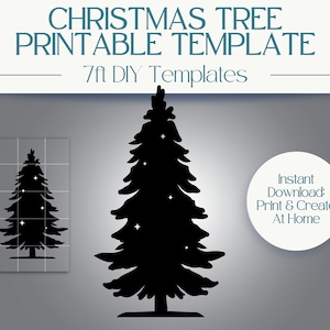 Plantilla de árbol de Navidad de 7 pies: PDF de plantilla imprimible para árbol de Navidad de madera / decoraciones navideñas de bricolaje