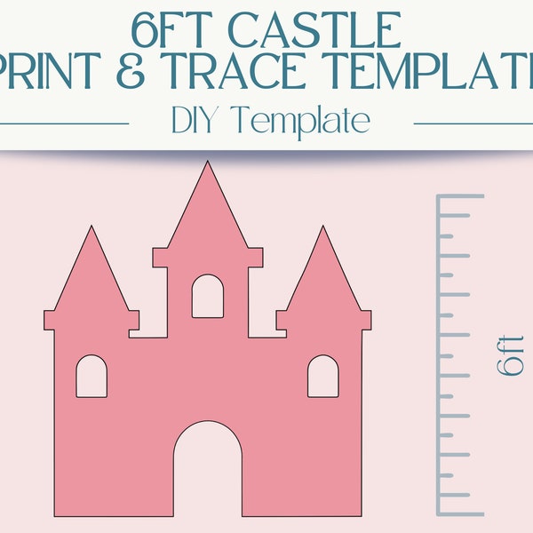 Enchanting 6 Feet Castle Template for Backdrop | Party Decor | Birthday Decorations | DIY Baby Shower Decor | Balloon Mosaics