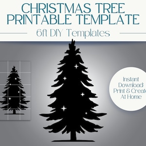 Modelo de árvore de Natal de 6 pés: PDF de estêncil para impressão para árvore de Natal de madeira | Decorações de Natal DIY