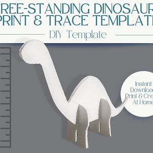 Decoración de bricolaje de dinosaurio independiente: plantilla de impresión y seguimiento PDF para silueta de núcleo de madera o espuma / fiesta temática de dinosaurios / braquiosaurio