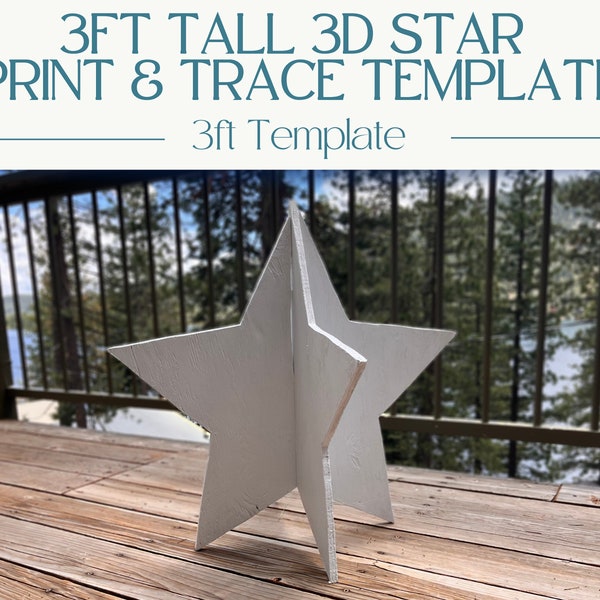 3ft 3D Star Template for Backdrop Decorations | Birthday Party | Baby Shower Decorations | DIY