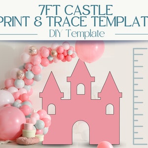 Enchanting 7 Feet Castle Template for Backdrop | Party Decor | Birthday Decorations | DIY Baby Shower Decor | Balloon Mosaics