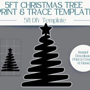 Plantilla de árbol de Navidad de 5 pies: PDF de plantilla imprimible para árbol de Navidad de madera / decoraciones navideñas de jardín de bricolaje