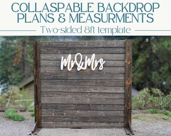 8ft Collapsible Wood Backdrop Plans | Photo Birthday Party Backdrop | Wedding Backdrop Decorations | DIY PLANS ONLY