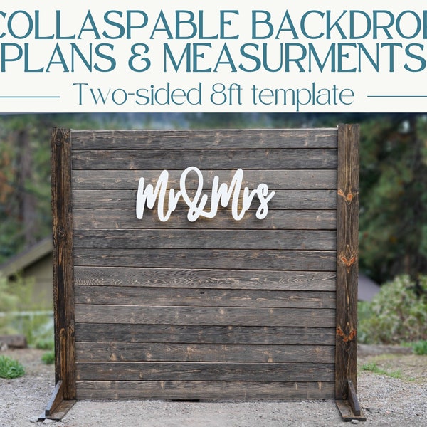 8ft Collapsible Wood Backdrop Plans | Photo Birthday Party Backdrop | Wedding Backdrop Decorations | DIY PLANS ONLY