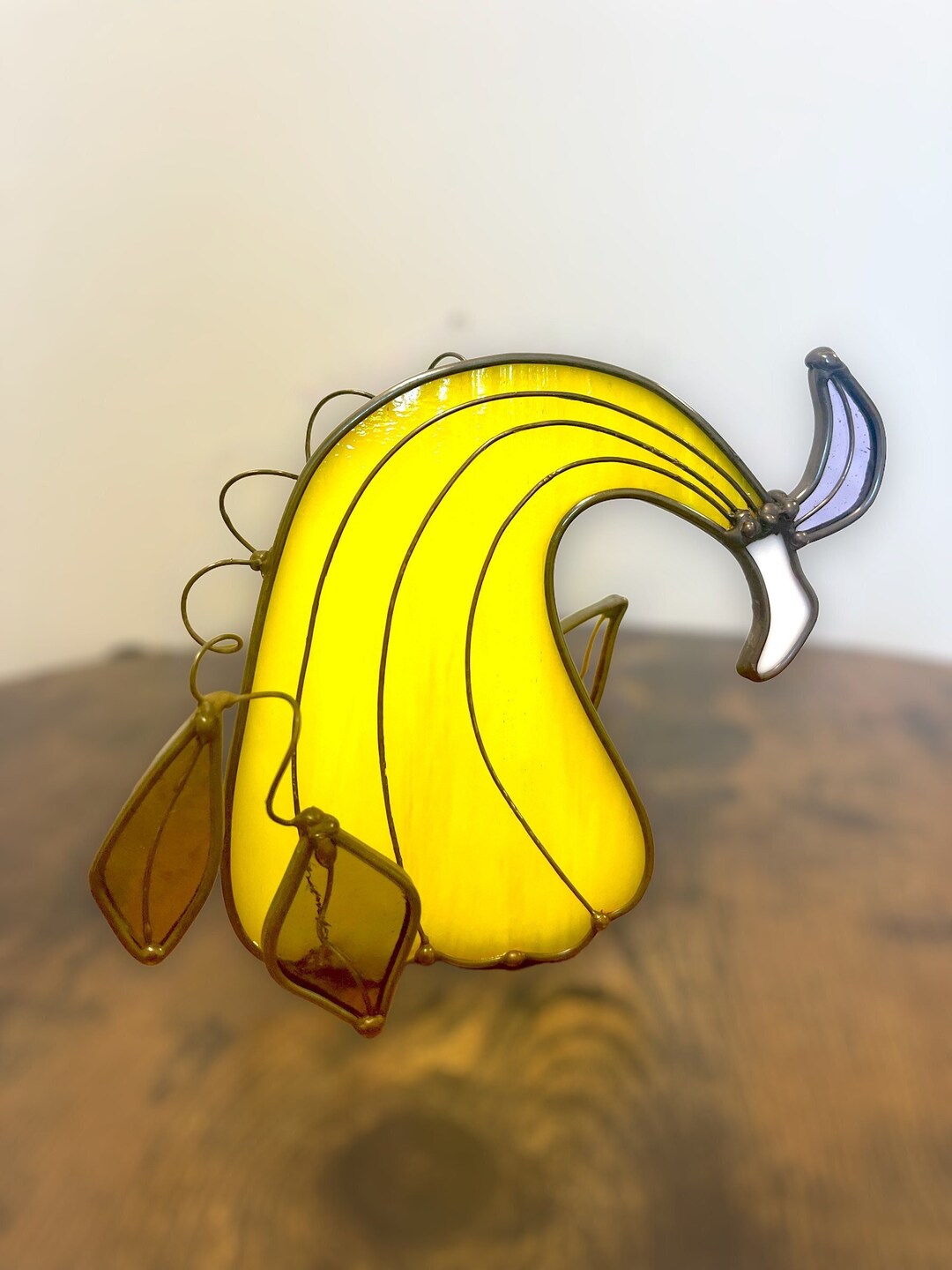 Yellow Pumpkin Stained Glass Candle Holder/ Halloween Autumn Home Decor