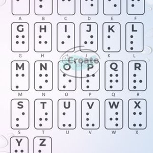 BRAILLE Alfabeto STL Digital Files 2inch, 3inch, 3.5inch