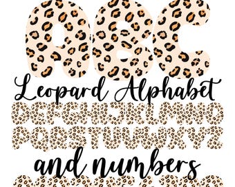 Leopard Print Lettering, Animal Print Alphabet Letters, PNG Letters, Leopard Letters Sublimation, Leopard Alphas, Safari Theme, Wild One