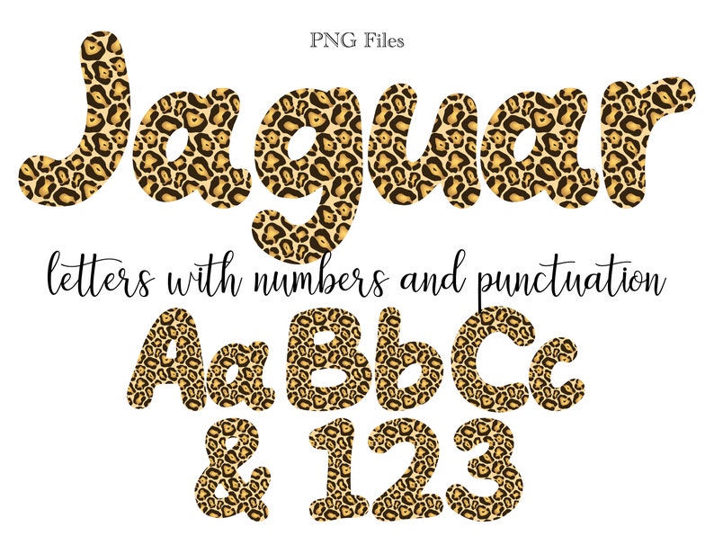 Jaguar Letters, Animal Print Alphabet Lettering, PNG Letters, Letters ...