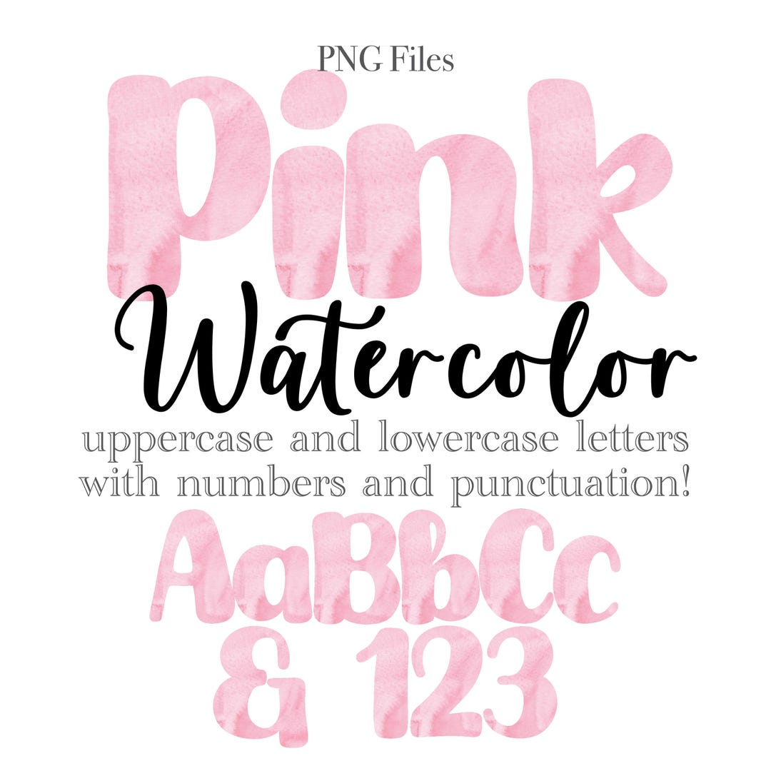 Pink Watercolor Letters PNG, Baby Girl Lettering, Fun Watercolor ...