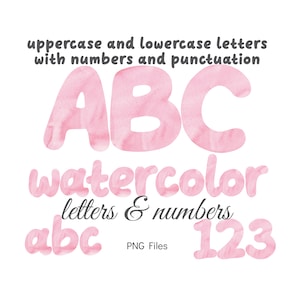 Roze aquarel Alfabetletters en cijfers, bruiloft belettering, aquarel alfabet, aquarel monogram, briefpapier, tabelnummers