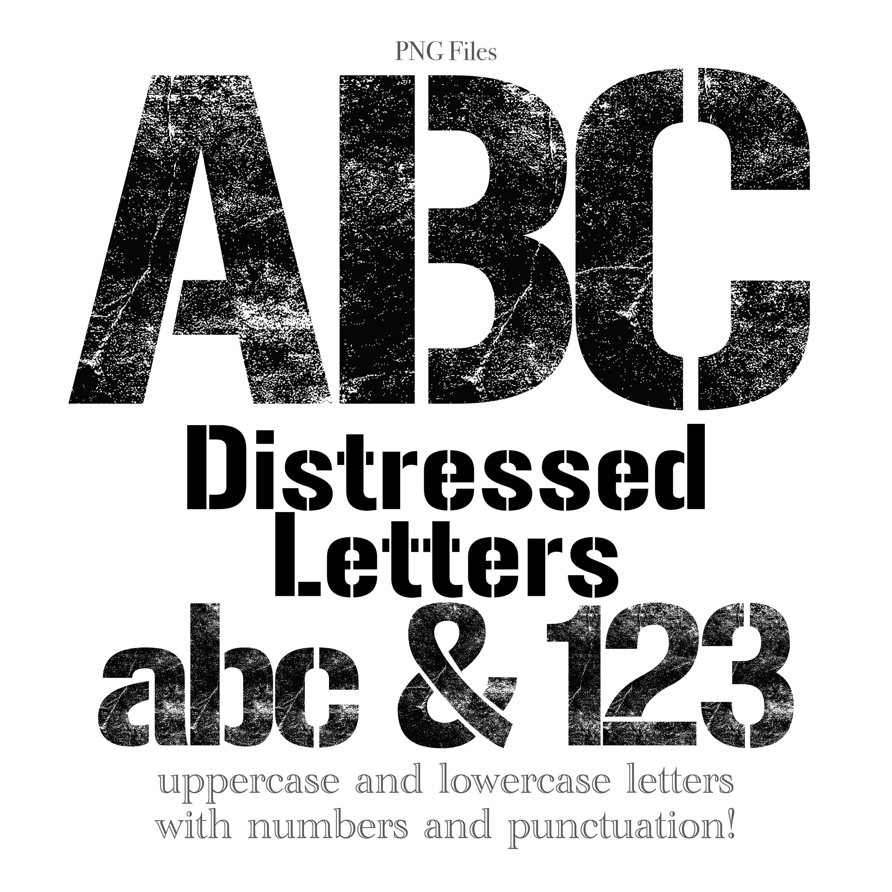 Distressed Letters Png, Distressed Alphabet Letters and Numbers, Stamp ...