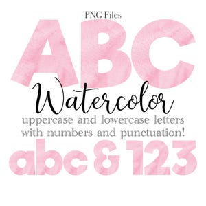 Pink Watercolor Alphabet PNG Letters in Watercolor Art Watercolor Monogram Sublimation Letters in Light Pink Watercolor Alphabet ClipArt