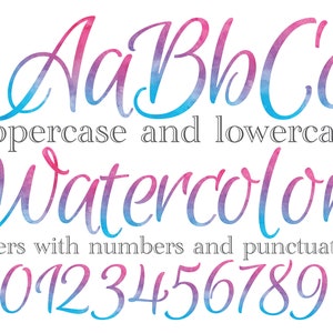 Ombre Aquarell Alphabet, rosa und blaue Buchstaben, Aquarell Schriftzug, Gender Reveal Schriftzug, rosa und blaue Buchstaben, lustige Schriftzüge
