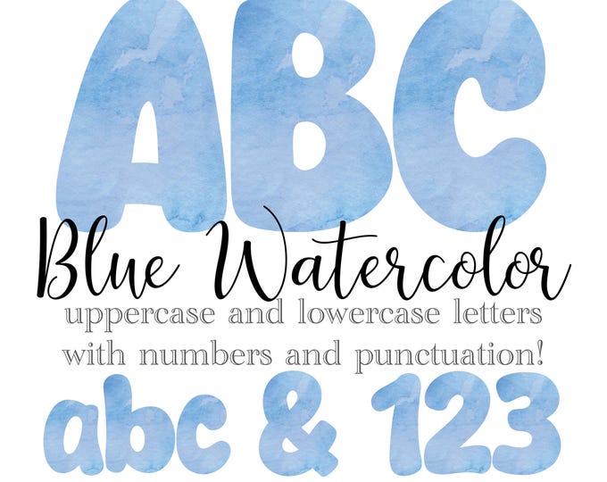 Blue Alphabet Clipart, Alphabet A-Z, Letters 0-9, Alphabet PNG, Letter ...