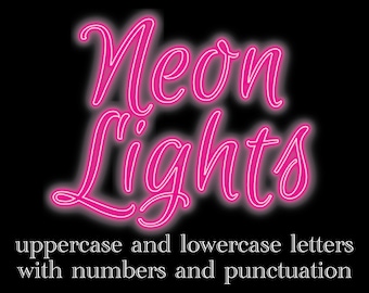 Pink Neon Lights Lettering, Pink Glowing Lights Alphabet Letters, Girly Letters, Transparent Background Letters, Neon Pink Glowing Alphas