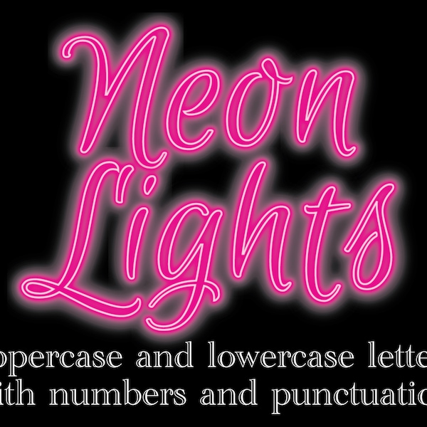 Pink Neon Lights Lettering, Pink Glowing Lights Alphabet Letters, Barbie Letters, Transparent Background Letters, Neon Pink Glowing Alphas