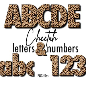 Cheetah Print Lettering 3D, Animal Print Alphabet Letters, PNG Letters, Sublimation Design Letters, Cheetah Alphas, Cheetah Clip Art