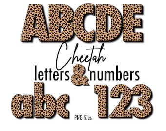 Cheetah Print Lettering 3D, Animal Print Alphabet Letters, PNG Letters, Sublimation Design Letters, Cheetah Alphas, Cheetah Clip Art
